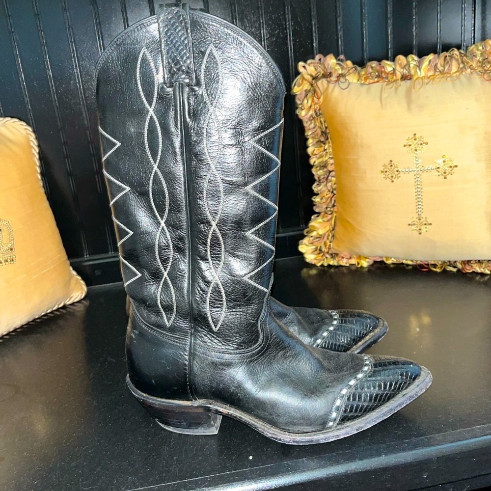 Tony Llama boots black and silver